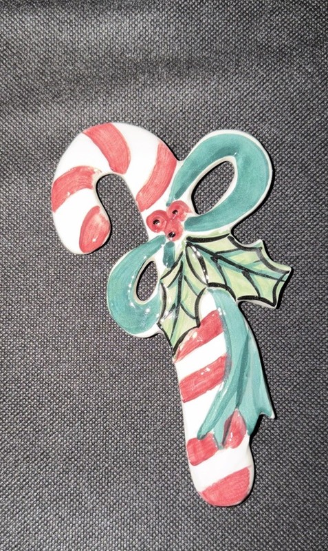 Gail Pittman Candy cane Christmas Ceramic Ornament 1998
