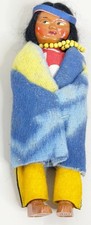 VTG Skookum 10" Art Native American Multicolor Wool Good Indian Doll GUC