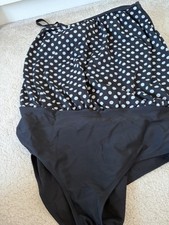 Women Very Swimsuit Size 16 Black Bottom Polka Dot Top