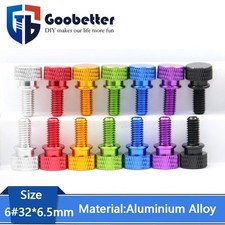 Knurled Thumb Screws Aluminum Alloy Hand Grip Knob Bolts High Type 6 32 6.5mm