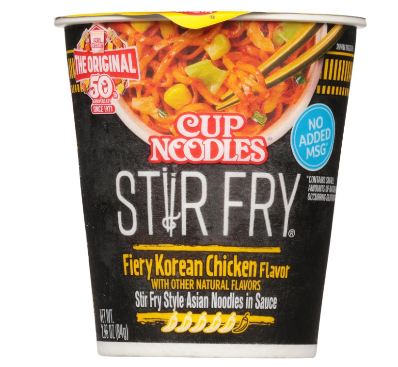 Cup Noodles Stir Fry Noodles in Sauce, Fiery Chicken, 2.96 Ounce (Pack of 6) ⭐️⭐