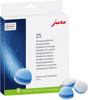 Jura Reinigungstabletten 25045 3 Phasen 25 Stück für Vollautomaten 24190 