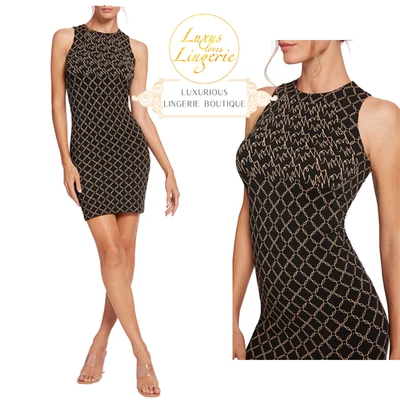 AURORA MONOGRAM DRESS by Wolford XS desert black Etui Kleid Logo Script Design - Bild 1 von 4