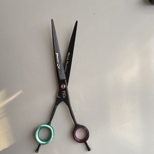 Precise Cut 6.5” Black Panther Precise Cut Dog Grooming Flipper Curved Shears