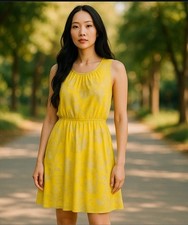 NEW! Loft By Ann Taylor Paisley Sunshine Yellow Dress Anthropologie Small Boden