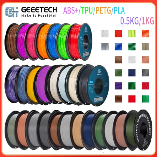 Geeetech Filament 1,75mm Silk PLA/ABS+/TPU/PETG/HS-PLA 1KG/0.5KG For 3D Drucker