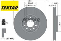 2X Bremsscheibe Textar 92118803 2 Bremsscheiben Vorderachse Vorne
