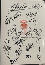 Hand Signed Lincoln City 25/26 Squad Sheet League 1 Champions Inscribed