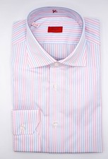 New ISAIA Napoli HANDMADE Dress Shirt Size 17 Us 43 Eu ISAC3
