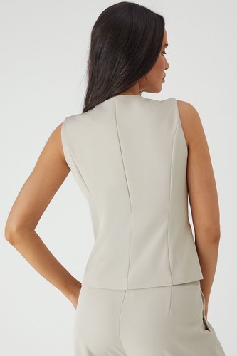 Misspap Stone Waistcoat Womens Casual Tops - Picture 3 of 5