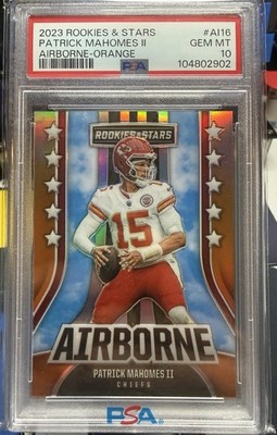 2023 Panini Rookies & Stars Patrick Mahomes Airborne Orange Parallel PSA 10 /25