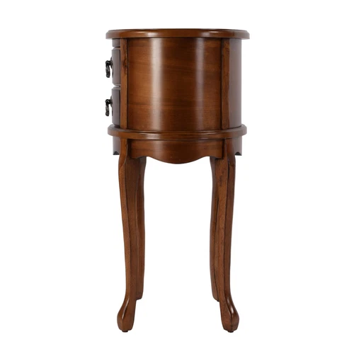 Butler Specialty Company Whitley 18"W Oval Wood 2 Drawer Side Table - Olive Ash - Picture 7 of 8