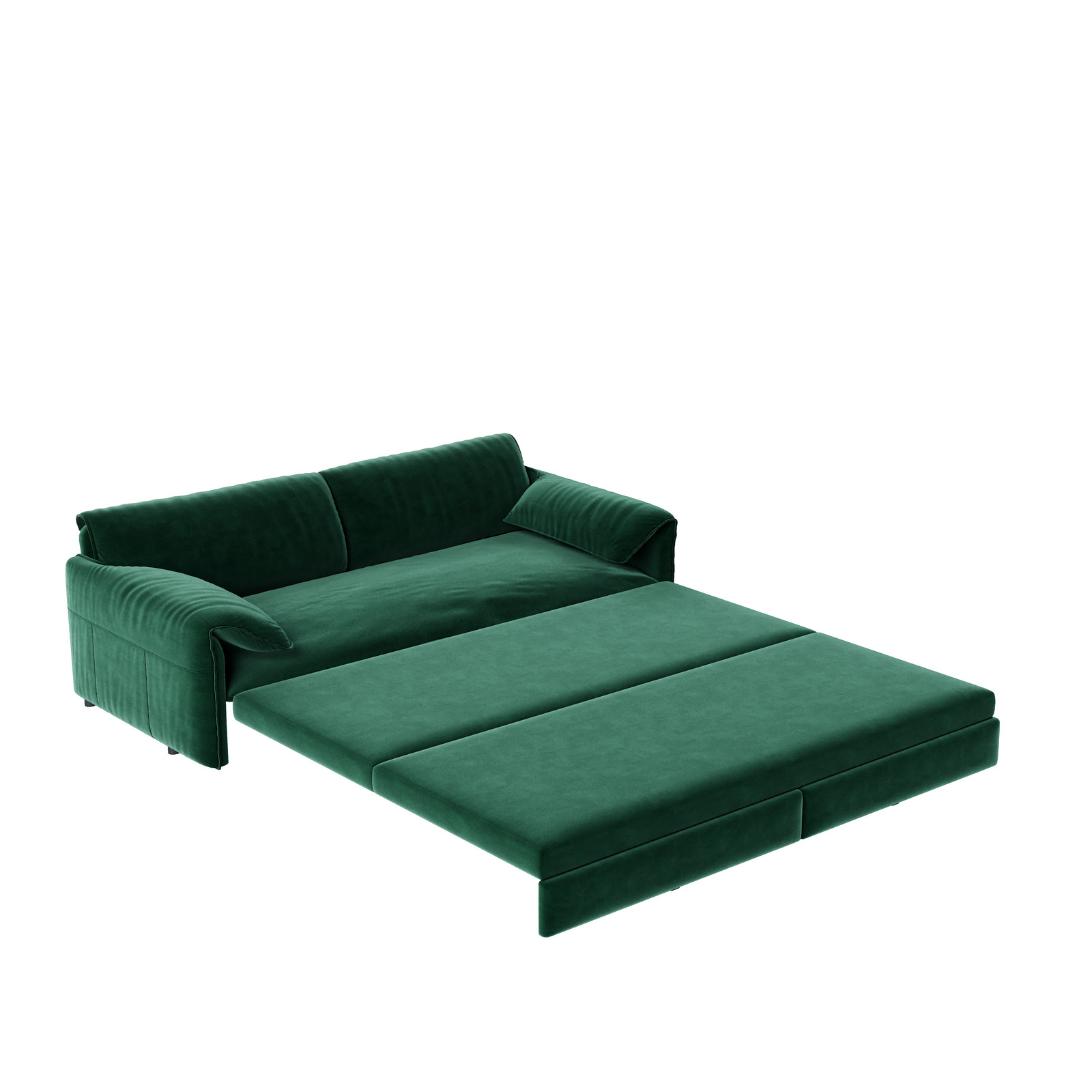 Queen Pull Out Sleeper Sofa Bed,Convertible Velvet Loveseat Couch w/Side Storage