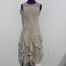 Bethany Y2K Gray Striped Jellyfish Ruffle Dress Size 4