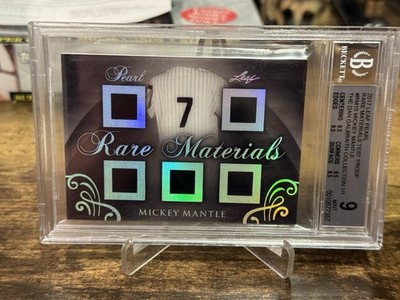 BGS 9 2017 Leaf Pearl Rare Materials Mickey Mantle Patch Jersey 1/1 Test Proof