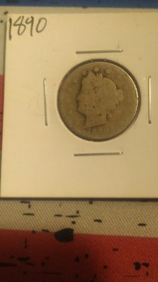 1890 Liberty Nickel 5C With Cents Copper Philadelphia KM#90 Circulated