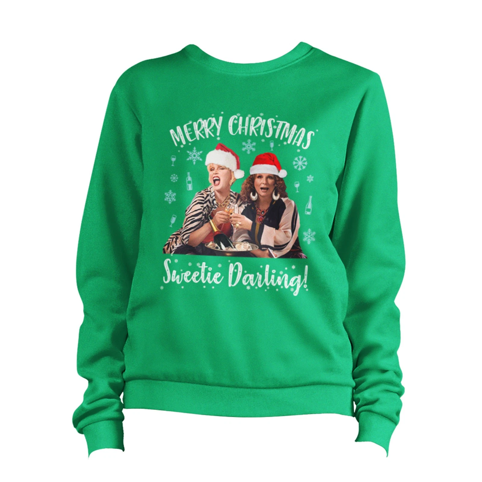 Christmas Ab Fab Sweater Jumper with Patsy Design, Festive TV Sweatshirt