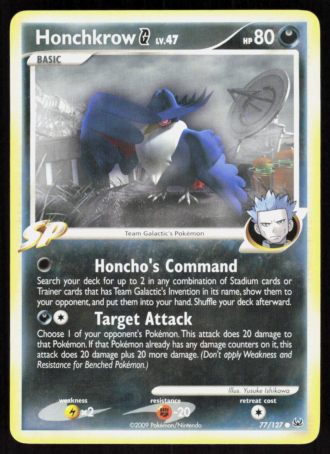 Honchkrow G 77/127 Common Platinum Pokemon EN Lightly Played