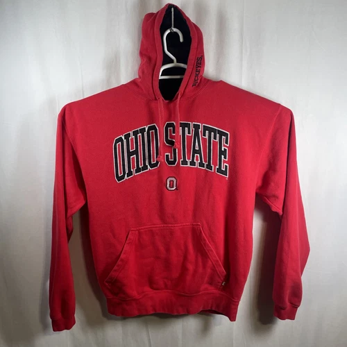VETEMENTS Ohio State Felpa con Cappuccio Uomo XL Rosso College University Activewear Logo Ricamato