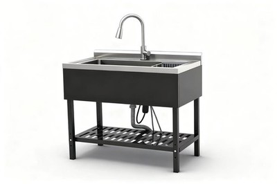 40'' Utility Sink Balck Commercial Watersink Free Standing Kitchen Sink