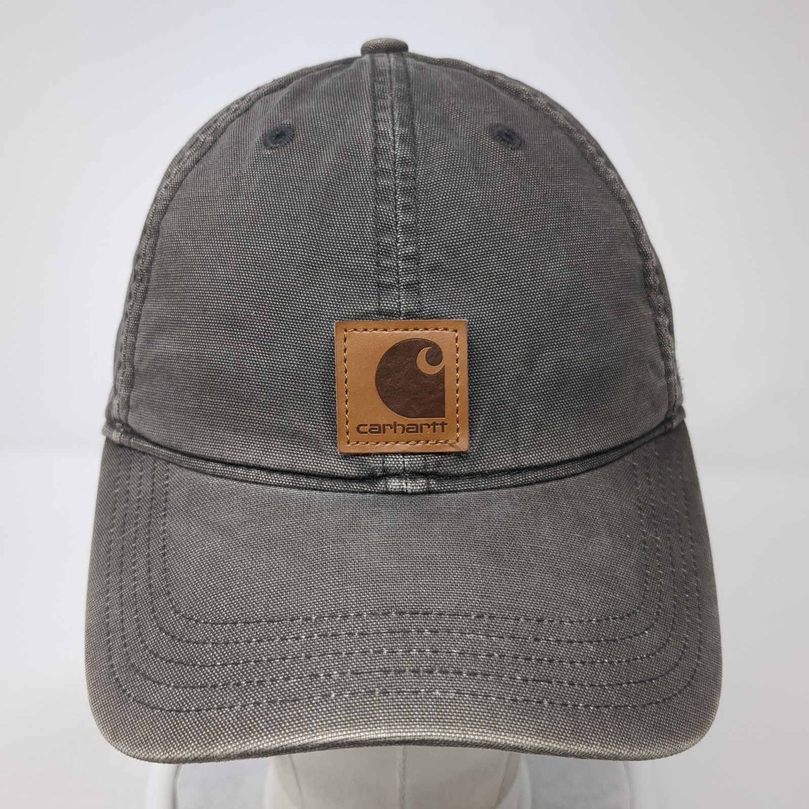 Carhartt Strapback Hat Solid Gray One Size Leathe… - image 2