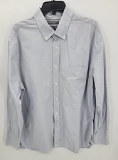 Daniel Cremieux Canclini Shirt Mens XL Blue Micro Plaid Long Sleeve Button Up