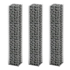 3x Gabions Garden Wall Stone Galvanized Wire Basket Cage Multi Sizes vidaXL