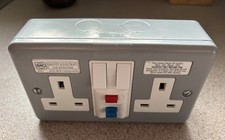 MK - K6231 Metal Clad 13amp RCD protected active 30mA tripping double socket 