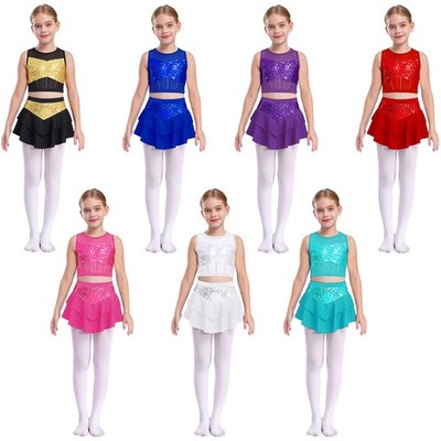 Mädchen Outfits Tanzkurs Ballsaal Mottoparty Tanzbekleidung Hip Ho Pailletten