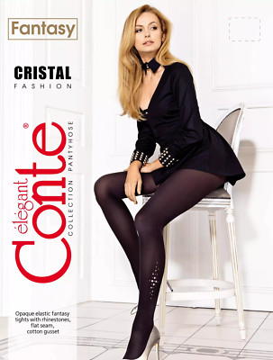 Conte Cristal 50 Den - Fantasy Opaque Women's Tights with rhinestones appliqué