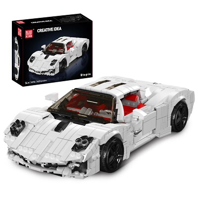 Mould King 10196 Weißer Sportwagen Auto Bausatz Klemmbausteine Spielzeug 1423Pcs