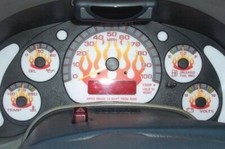 Fits 96-04 Gmc Safari Chevy Astro Van Express Savana Flame White Face Gauges Fits 96-04 Gmc Safari Chevy Astro Van Express Savana Flame White Face Gauges
