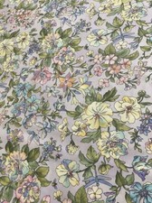 Graceful Garden Flowers on Lavender 100 cotton Fabric per yd. sewing /quilting