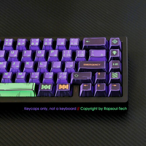 NEON GENESIS EVANGELION EVA-01 Mecha-01 PBT Keycaps for 60% Mechanical Keyboards - Picture 3 of 9