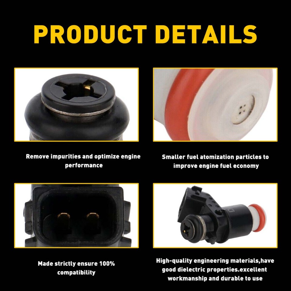 84212282, FJ338 8x Fuel Injectors For Honda Civic 1.7L EX DX HX LX