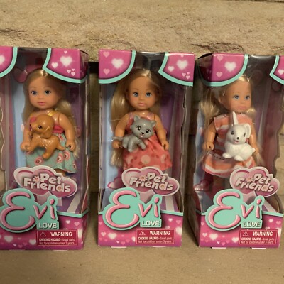 Set Of 3 New Evi Love Pet Friends With Bunny Cat And Dog NIB