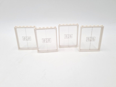 Lego Türen weiß Glas Klar Neu Doppelflügel 4 Türen 12 Teile City Haus