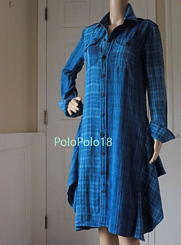 100% Linen Shirt Dress Plaid | eBay