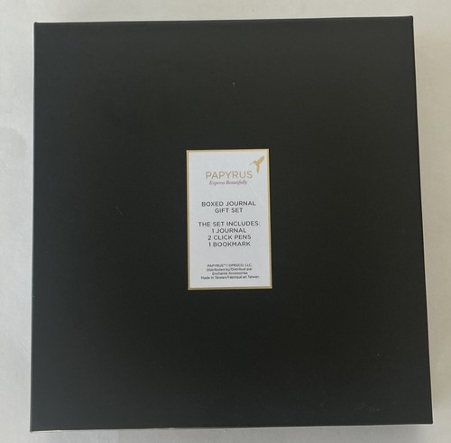 PAPYRUS Boxed Journal Gift Set: Black Journal 9. 3” X 7” + 2 Pens + bookmark - Picture 3 of 6