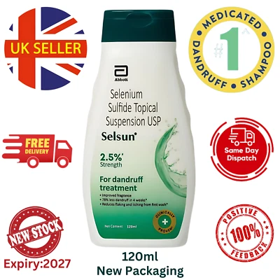 Selsun Suspension Anti Dandruff Shampoo 120 ml Expiry 2027 Free Delivery