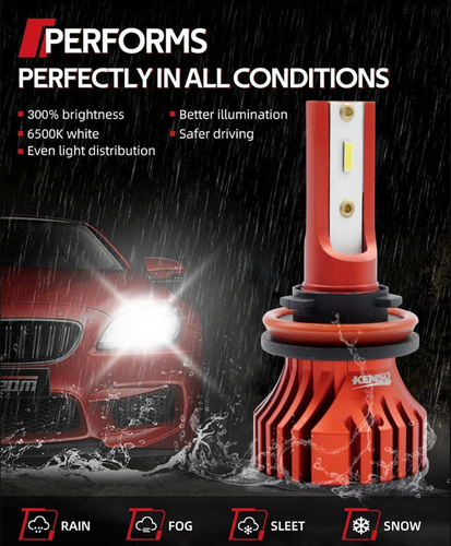 2X White H3 LED Fog Lights Bulbs Headlight Lamp Conversion Kit 6000K (2 bulbs) - Afbeelding 3 van 10