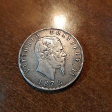 VITTORIO EMANUELE II - 5 Lire 1872 Milano Argento - C_162.