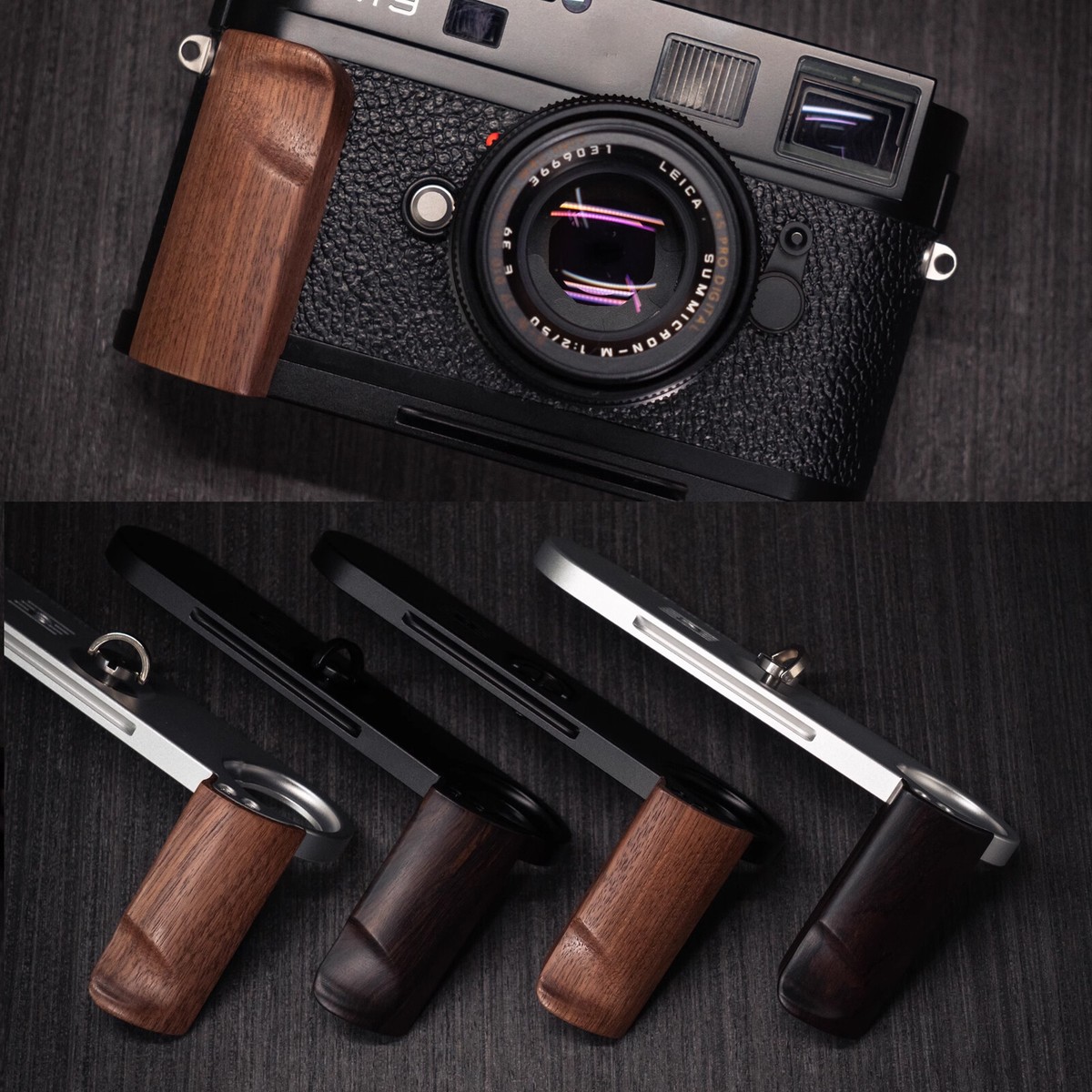 Wood Wooden L Handle Grip Mount Support For leica M9 M8 M8.2 MM