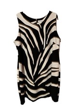Woman’s Charter Club Multicolor Geometric Print Knit Sheath Dress Back Zip 3X