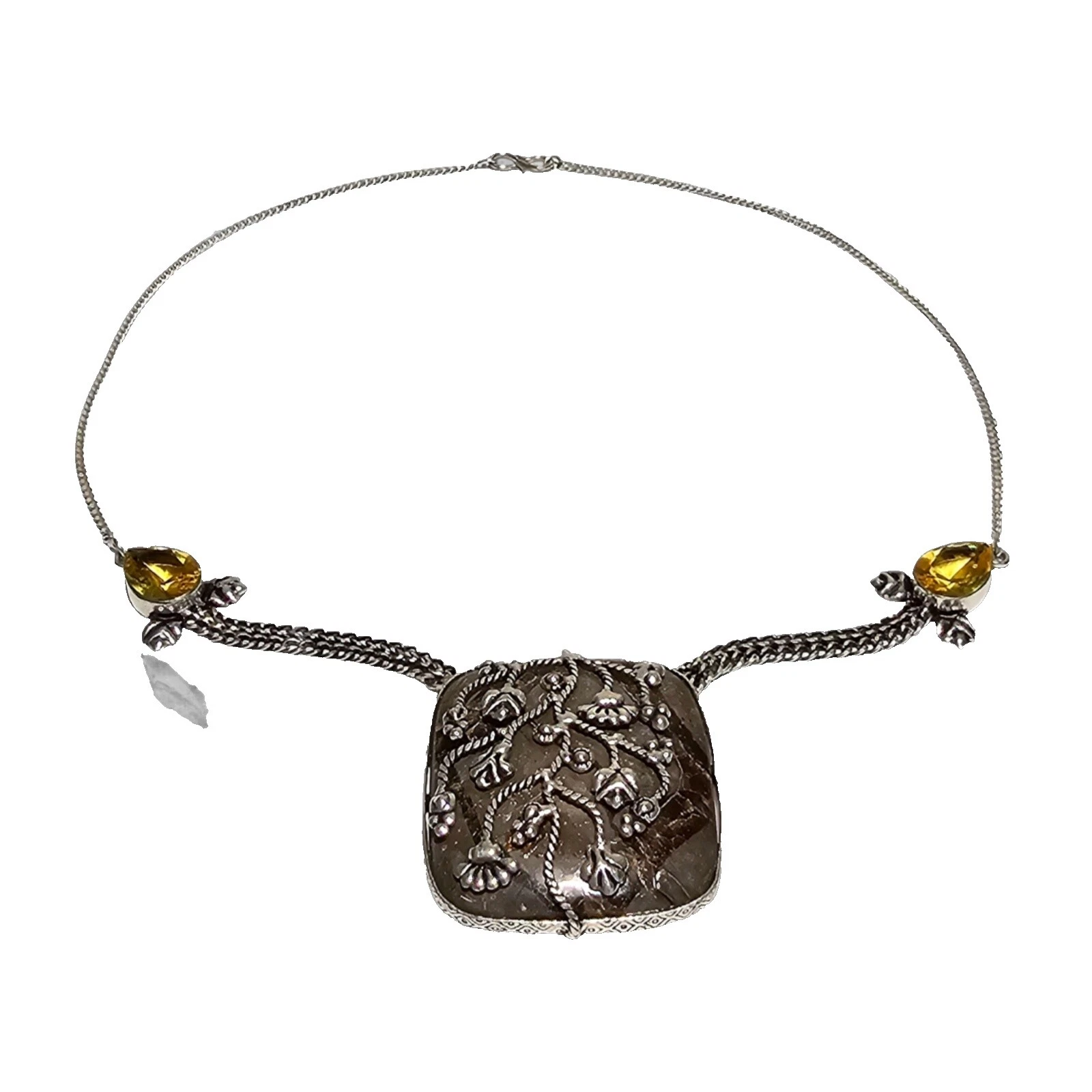 Olho de Tigre Folheado a Prata de Acrílico Bijuteria