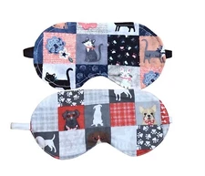 2 Pack Travel Eye Mask Sleep Soft Light Weight Dogs/Cats Rest Relax Blindfold