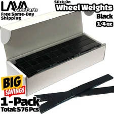 1 Box 1/4 oz Black Wheel Weights Stick-on Adhesive Tape Total 576 Pcs Lead-Free
