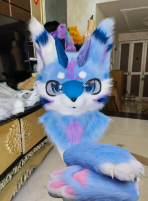 Fursuit Husky Fox Mascot (head + PAWS) Halloween Party Fur Cosplay 18#