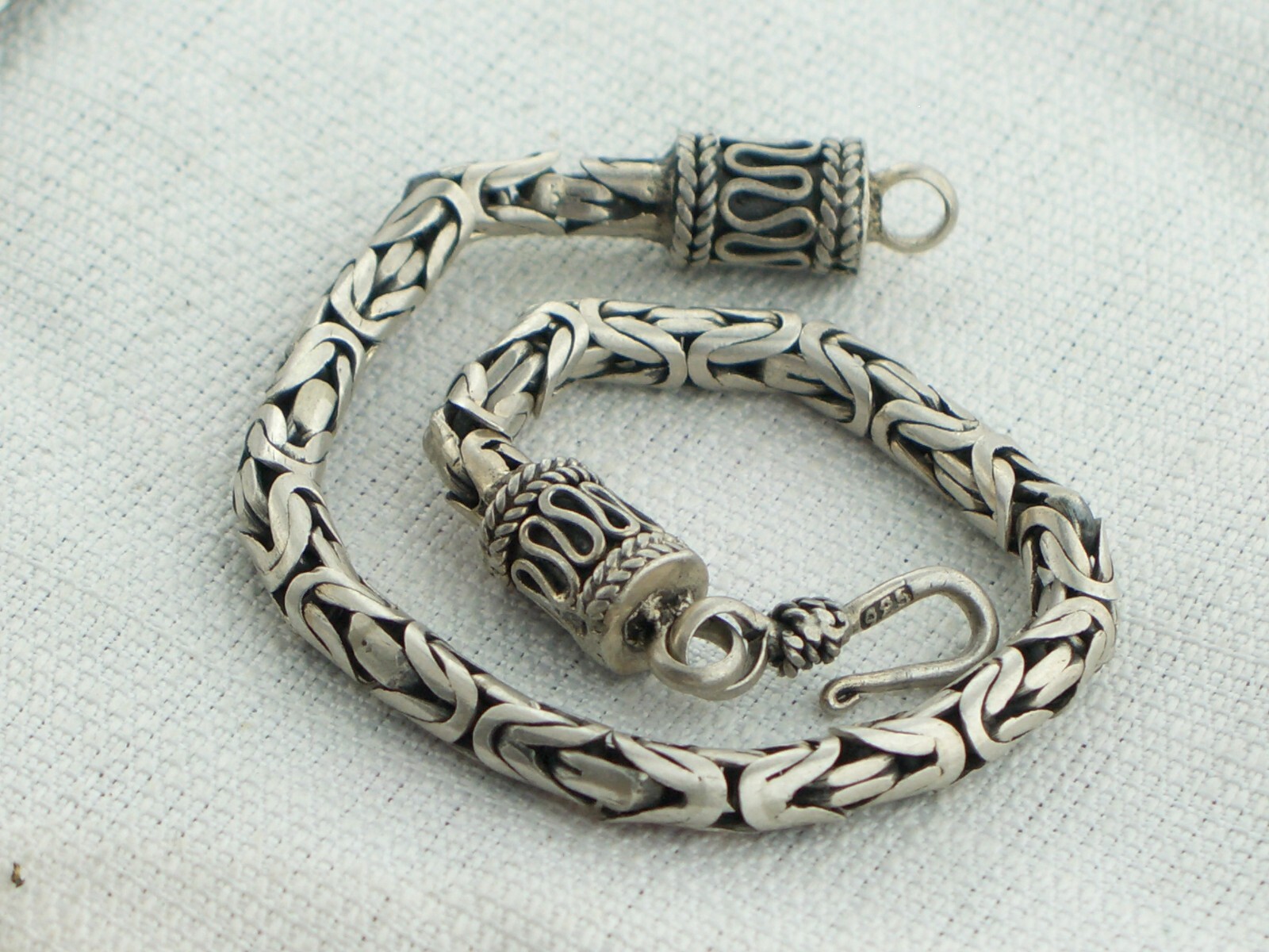 Solid Sterling Silver BALI Byzantine Cable Bracel… - image 1