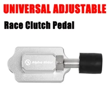 Universal Adjustable Race Clutch Pedal Petal Stopper Plate Bracket Crank Silver